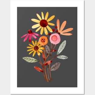 Watercolor Floral Bouquet Posters and Art